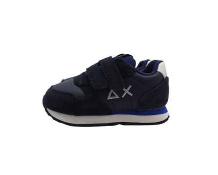 Sneaker bassa in camoscio e tessuto con doppio velcro