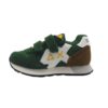 Sneaker bassa in camoscio e tessuto con doppio velcro