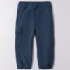 Pantalone cargo in cotone vita elasticizzata con coulisse