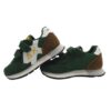 Sneaker bassa in camoscio e tessuto con doppio velcro
