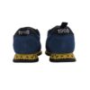 Sneaker bassa in camoscio e tessuto con doppio velcro