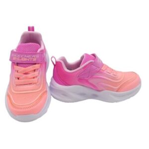 Scarpa ginnica con finti lacci e velcro con led