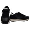 Sneaker bassa in camoscio e tessuto con velcro e lacci