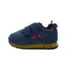 Sneaker bassa in camoscio e tessuto con doppio velcro