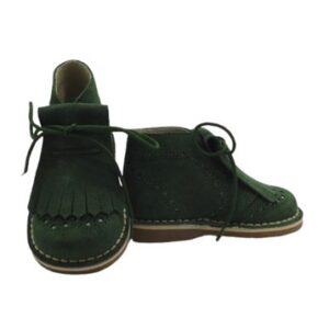 Polacchino inglese in camoscio con frangia e lacci