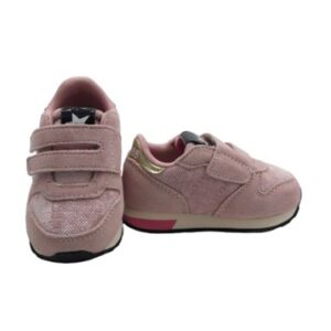 Sneaker bassa in camoscio e velluto con doppio velcro