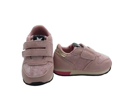 Sneaker bassa in camoscio e velluto con doppio velcro
