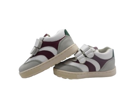 Sneaker primo passo in pelle con doppio velcro