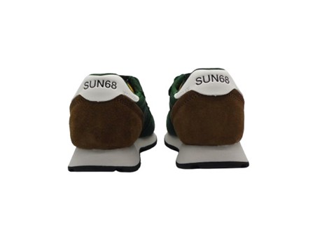 Sneaker bassa in camoscio e tessuto con velcro e lacci
