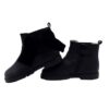 Stivaletto in pelle con fiocco in velluto laterale e zip