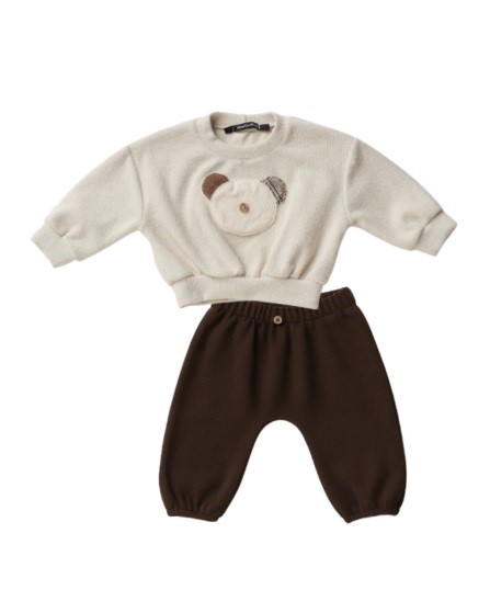 Completo felpa con orsetto e pantalone