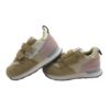 Sneaker bassa in camoscio e tessuto con doppio velcro