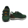 Sneaker bassa in camoscio e tessuto con doppio velcro