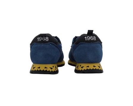 Sneaker bassa in camoscio e tessuto con velcro e lacci