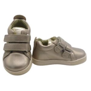 Sneaker primo passo in pelle con doppio velcro