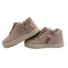 Sneaker primo passo in pelle con fiorellini lacci e zip