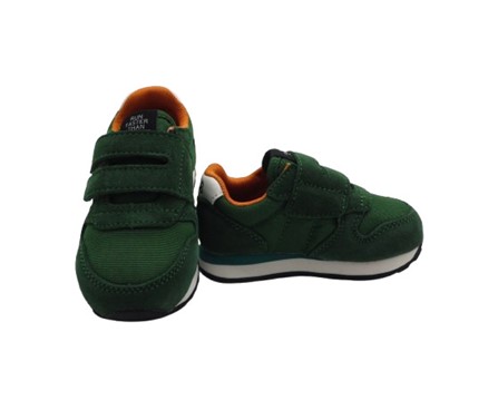 64C13C5A258125A6F82F89E0DF75DDBD_ Sneaker bassa in camoscio e tessuto con doppio velcro