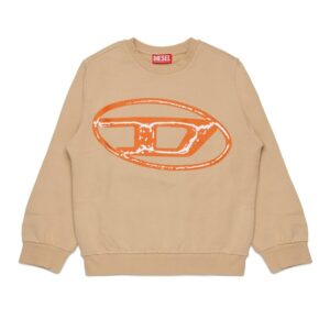 Felpa girocollo con maxi logo oval d