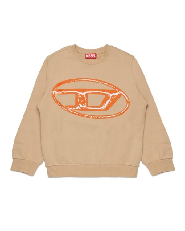 Felpa girocollo con maxi logo oval d