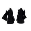 Stivaletto in pelle con fiocco in velluto laterale e zip