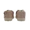 Sneaker primo passo in pelle con fiorellini lacci e zip