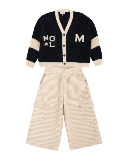 Completo cardigan e pantalone in velluto