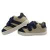 Sneaker primo passo in pelle e camoscio con doppio velcro