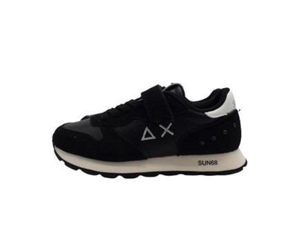 Sneaker bassa in camoscio e tessuto con velcro e lacci