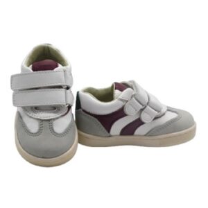 Sneaker primo passo in pelle con doppio velcro
