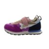 Sneaker bassa in camoscio e tessuto con velcro e lacci