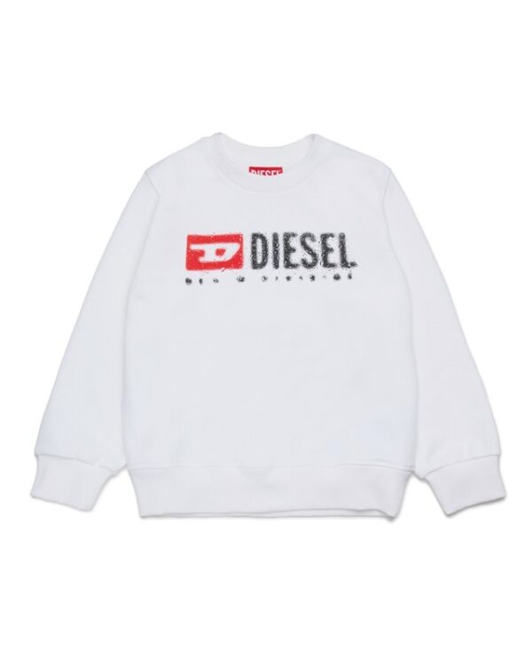 Felpa girocollo con logo diesel denim division