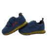 Sneaker bassa in camoscio e tessuto con doppio velcro
