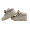 Sneaker primo passo in pelle con doppio velcro e fiocco
