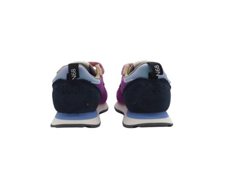 Sneaker bassa in camoscio e tessuto con doppio velcro