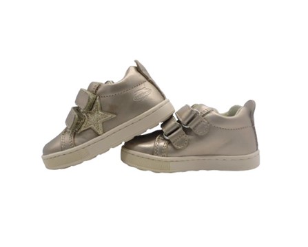 Sneaker primo passo in pelle con doppio velcro
