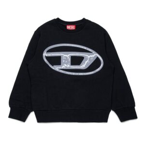 Felpa girocollo con maxi logo oval d