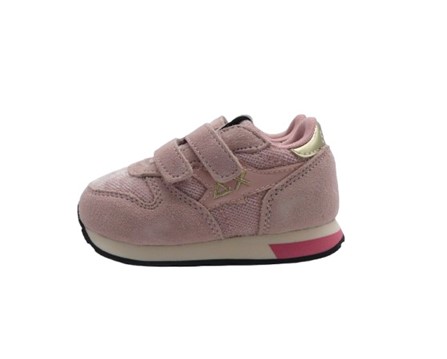 Sneaker bassa in camoscio e velluto con doppio velcro