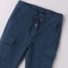 Pantalone cargo in cotone vita elasticizzata con coulisse