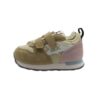 Sneaker bassa in camoscio e tessuto con doppio velcro