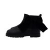 Stivaletto in pelle con fiocco in velluto laterale e zip