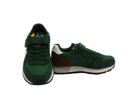 Sneaker bassa in camoscio e tessuto con velcro e lacci