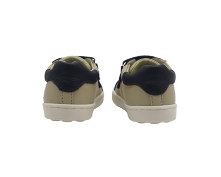 Sneaker primo passo in pelle e camoscio con doppio velcro