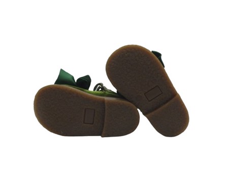 Ballerina primo passo in velluto con fiocco e velcro