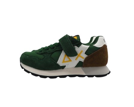Sneaker bassa in camoscio e tessuto con velcro e lacci