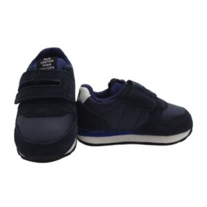 Sneaker bassa in camoscio e tessuto con doppio velcro