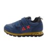 Sneaker bassa in camoscio e tessuto con doppio velcro