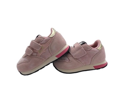 Sneaker bassa in camoscio e velluto con doppio velcro
