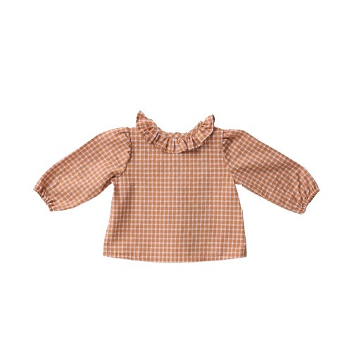 Completo camicia a quadri e salopette in velluto