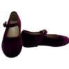 Ballerina in velluto con cinturino a clips