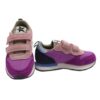 Sneaker bassa in camoscio e tessuto con doppio velcro